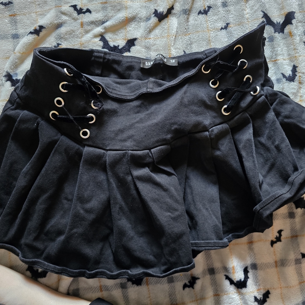 Dangerfield AU 12 Black Pleated Corset Skirt
